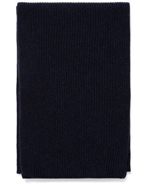 Sunspel Ribbed Scarf - Blue