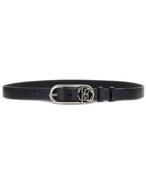 Roberto Cavalli Mirror Snake-Plaque Belt - White