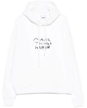 Bonsai Embroidered Cotton Hoodie - White