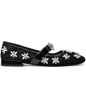 Versace Ribbon Flat Shoes - Black