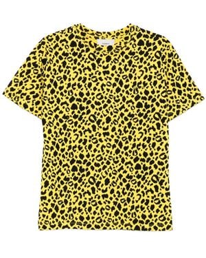 Coperni Leopard-Print Boxy T-Shirt - Yellow