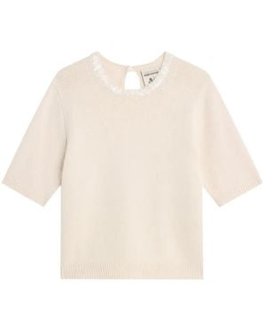 Semicouture Pullover Mit Pailletten - Natur