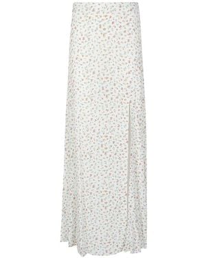 Mar De Margaritas Floral-Pattern Split Skirt - White