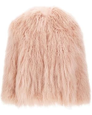 THE TOUCH Marina Lamb-Fur Jacket - Pink