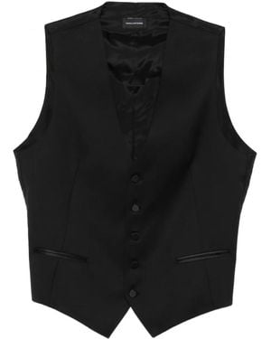 Tagliatore Button-Fastening Sleeveless Waistcoat - Black
