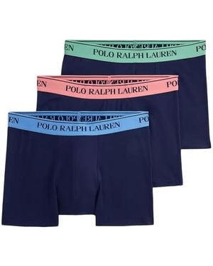 Polo Ralph Lauren Logo-Waistband Boxers (Pack Of Three) - Blue