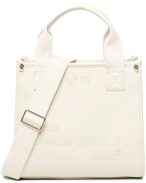 V73 Logo-Engraved Tote Bag - Natural
