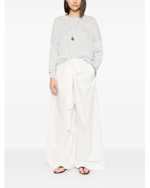 Fedeli Marl-Effect Crew-Neck Sweater - White