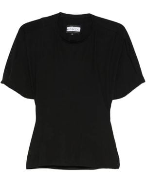 Hamza Puff-Sleeve Fitted Top - Black