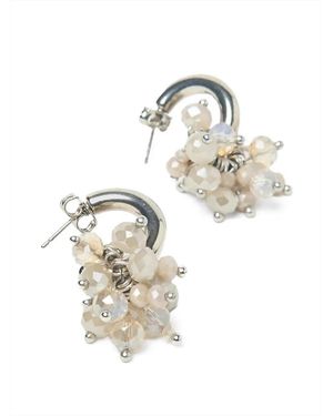 Peserico Bead Hoop Earrings - White