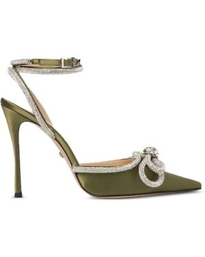 Mach & Mach Double Bow Crystal-Embellished Court Shoes - Metallic