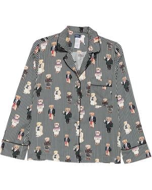 Polo Ralph Lauren Polo Bear Striped Pyjamas - Grey