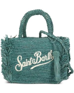MC2 Saint Barth Mini Vanity Fringe-Trimmed Tote Bag - Green