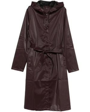 Rains Giacca Con Cappuccio E Cintura - Rosso