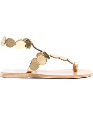 Ancient Greek Sandals Asteras Flat Leather Sandals - Natural