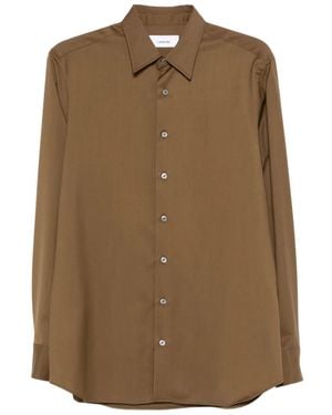 Lardini Long-Sleeve Button-Up Shirt - Brown