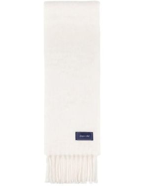 Sporty & Rich Bufanda Con Logo Y Flecos - Blanco