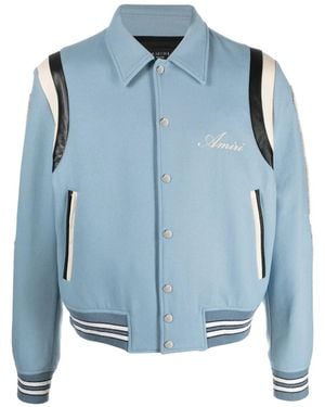 Amiri Varsity Bones Bomber Jacket - Blue