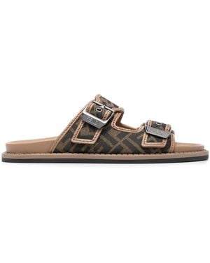 Fendi Feel Sandalen Met Ff-Jacquard - Bruin