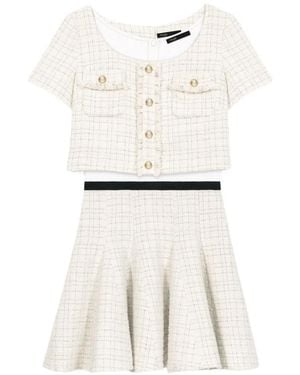 Maje Chemise Effet Tweed - White