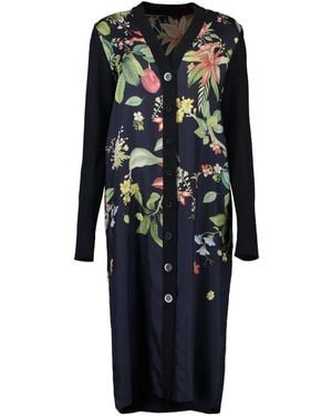 Oscar de la Renta Floral Cardigan - Black