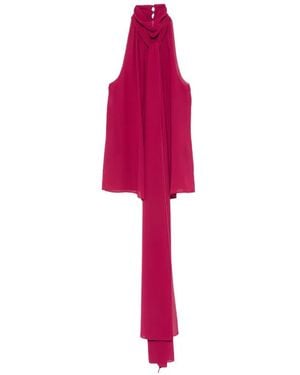 Patrizia Pepe Tie-Detail Halterneck Blouse - Red