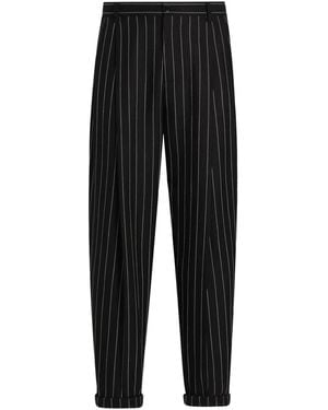 Dolce & Gabbana Striped Tailored Trousers - Black