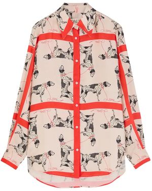 S.S.Daley Dog-Print Long-Sleeve Shirt - Red