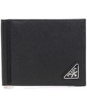 Prada Saffiano Leather Bi-Fold Wallet - Black
