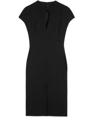 Jil Sander Cut-Out Wool Sablé Dress - Black