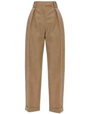 Versace Pantalon À Poignets Plissés - Natural