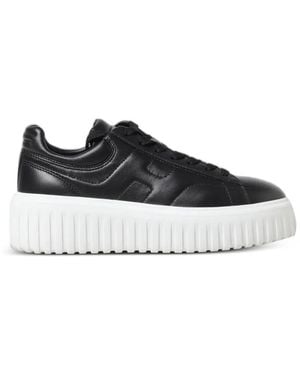 Hogan H-Stripes Logo-Patch Platform Sneakers - White