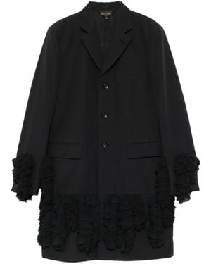 Comme des Garçons Ruffled Tiered Coat - Black