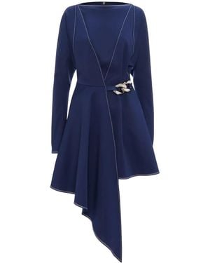 JW Anderson Short Asymmetric Chain Link Dress - Blue