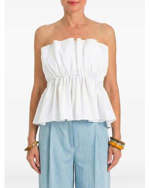 Twinset Ruffled Peplum Top - Blue
