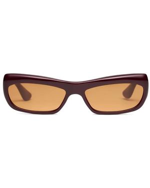 Port Tanger Isa Rectangle-Frame Sunglasses - Red