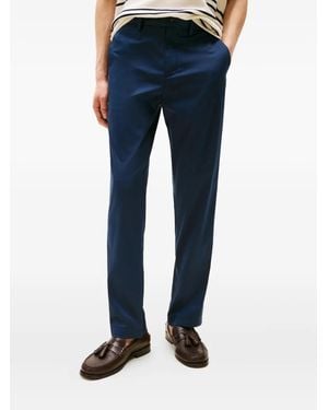 Tommy Hilfiger Button Logo-Embroidered Pants - Blue