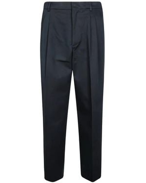 Amaranto Pleated Side-Stitch Pants - Blue