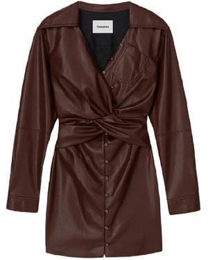 Nanushka Marto Draped Mini Dress - Brown