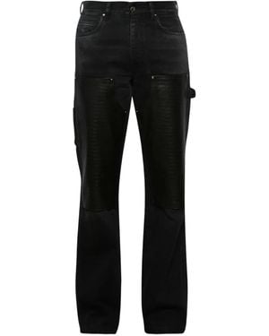 Amiri Embossed-Panel Carpenter Jeans - Black