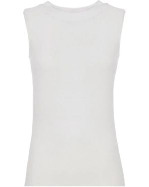 Giorgio Armani Ribbed Sleeveless Top - White