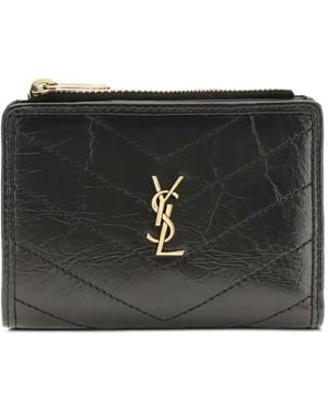 Saint Laurent Niki Portemonnaie Aus Vintage-Leder - Schwarz