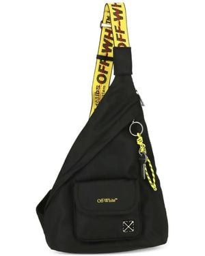 Off-White c/o Virgil Abloh Logo-Plaque Messeger Bag - Black