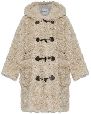 Munthe Kapuzenmantel aus Faux Fur - Natur