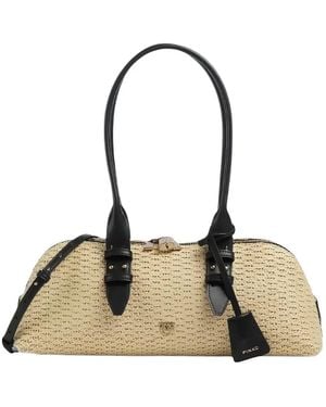 Pinko Logo-Detail Shoulder Bag - Metallic