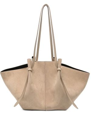 Yuzefi Large Mochi Suede Shoulder Bag - Natural