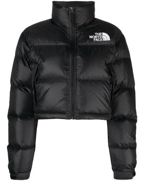 The North Face Nuptse Padded Cropped Jacket - Black