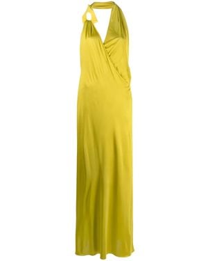Tom Ford Draped Halterneck Maxi Dress - Yellow