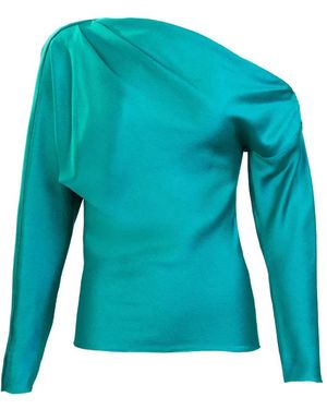 Silvia Tcherassi Viola One-Shoulder Blouse - Blue