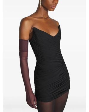 Mugler Draped Mini Dress - Black